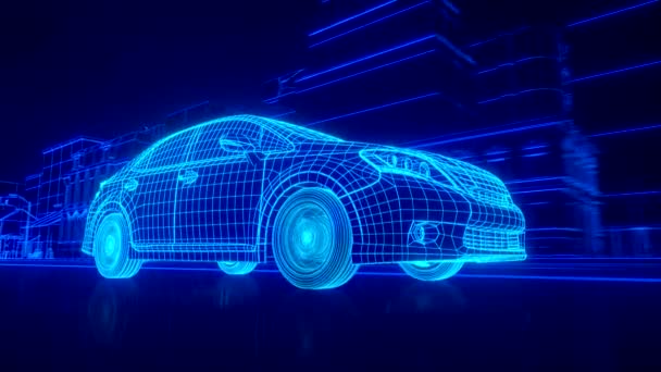 City car Wireframe View - conceptuel — Video