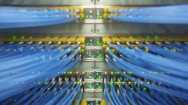 Tam dolu ağ medya Dönüştürücüler ve ethernet anahtarları loopable video. 3D render