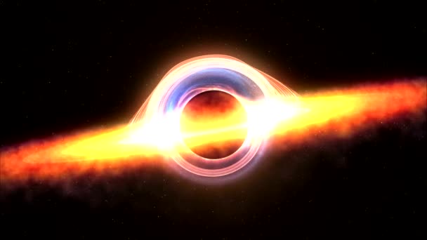 Il buco nero attrae la materia spaziale. Rendering 4k video 3d — Video Stock