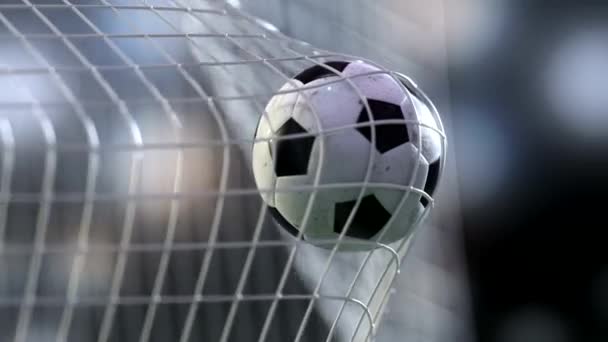 Futbol topu kalede slowmotion ile net. NET Slowmotion futbol topu. — Stok video