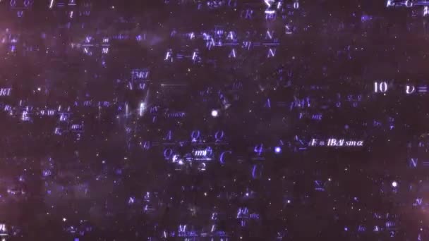 formules de physique mathématique sur le basculement du tableau, arrière-plan de mouvement en boucle généré par ordinateur. rendu 4k 3d 