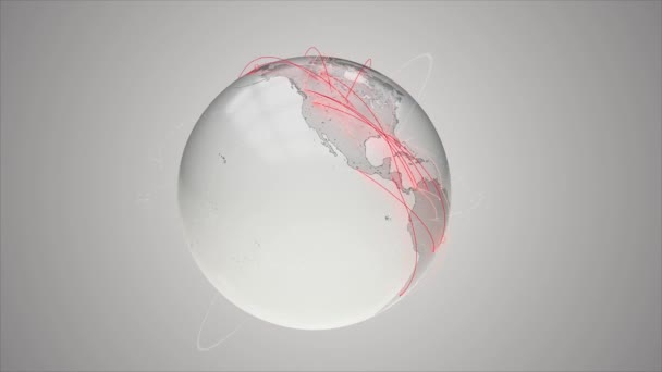 Ein transparenter sauberer Planet dreht sich um seine Achse. — Stockvideo