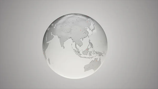 惑星は、ユーラシア大陸の透明な眺めです。3Dイラスト — ストック写真