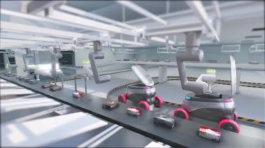 Otomatik dağıtım istasyonu. İnsansız hava araçları emir alır ve müşterilere gider. Ürünlerle çalışan sinirsel teknolojiye sahip robotları otomatik olarak sınıflandırma