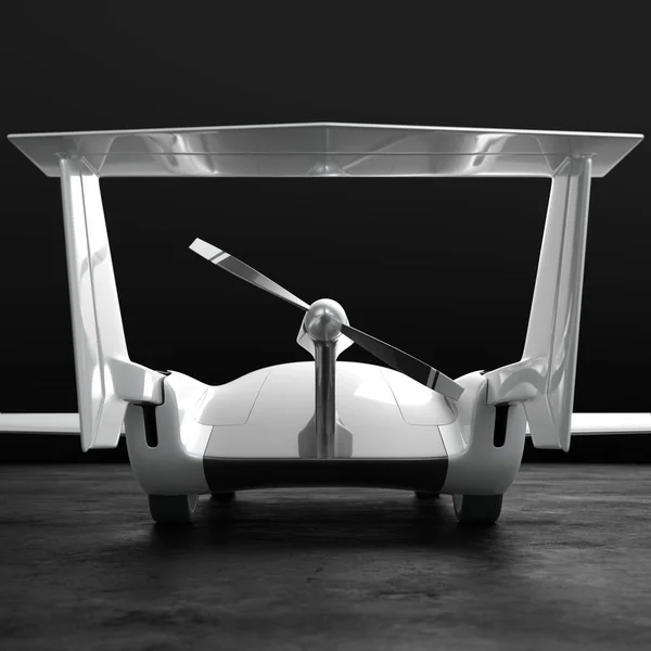 Concept of a flying car. Flying car. Studio render. 3D illustration. — Stock Photo, Image