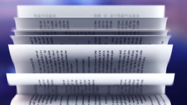 Libri pagine girando in Slow Motion — Video Stock