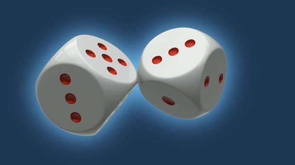 两个骰子反复旋转 — 图库视频影像