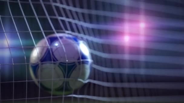 soccer ball breaking the net - slow motion