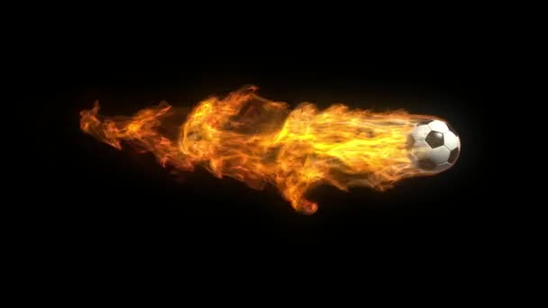 Анимированный футбольный мяч в огне — стоковое видео