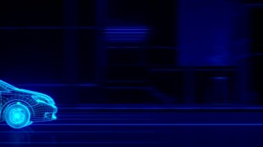 Soyut 3d araba animasyon
