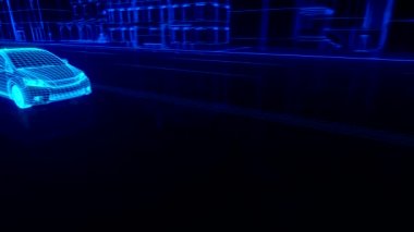 Soyut 3d araba animasyon