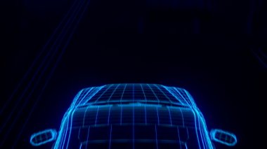 Soyut 3d araba animasyon