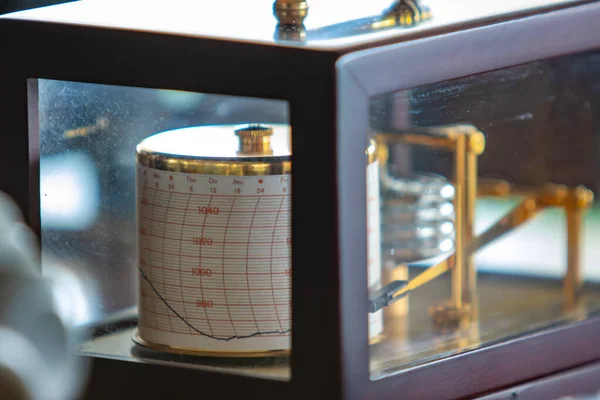 Barograph Δείχνει Ρεκόρ Χαμηλής Ατμοσφαιρικής Πίεσης Καταιγίδα Κυκλωνικό Μάτι Πρόγνωση Εικόνα Αρχείου