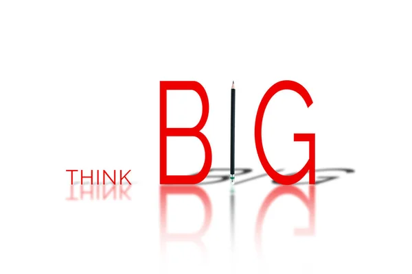 Big Thinking Concept Minimalistický Výtvarný Design Textu Textu Černé Tužky — Stock fotografie