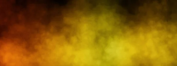 Siyah Arkaplanda Altın Işıklandırma Efektli Duman Veya Sisin Soyut Görüntüsü — Stok fotoğraf