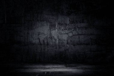 Stüdyo karanlık odasının boş alanı Beton zemin grunge doku arkaplanı.