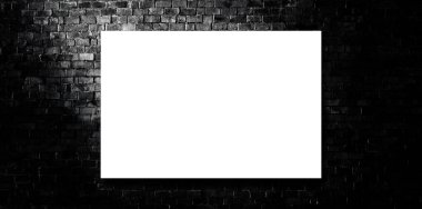 Boş beyaz tahta tuğla duvar grunge doku arka planı karanlık odada.