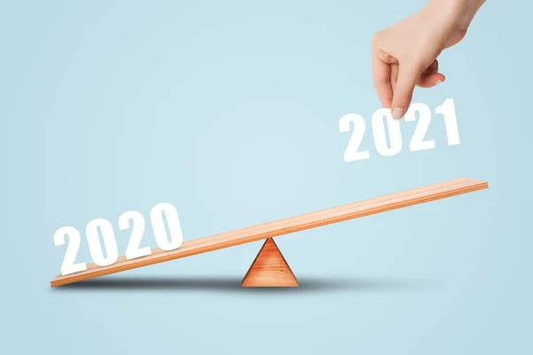 Planification Entreprise Nouvel 2021 Concept Tenez Main Texte Libellé 2021 — Photo