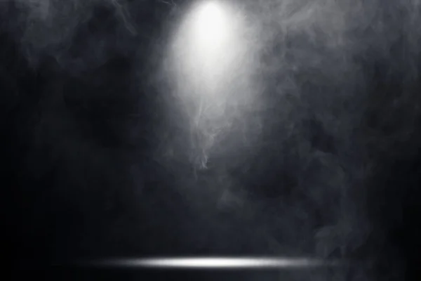 Leerer Raum Des Studio Dark Room Mit Nebel Oder Nebel — Stockfoto