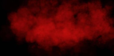Siyah arkaplanda kırmızı duman veya sisin soyut görüntüsü.