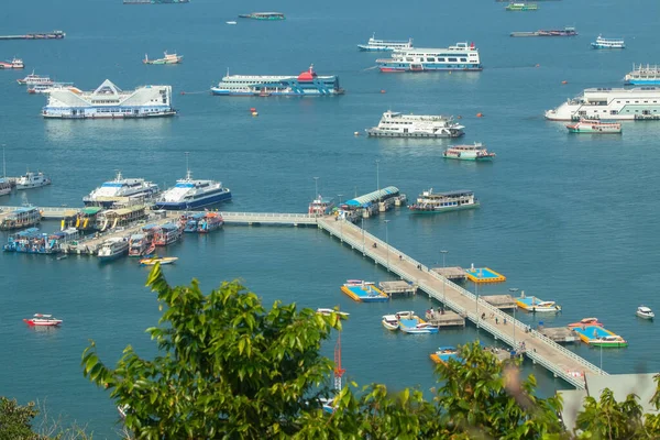 Bali Hai Pier Pattaya Stad Från Pratumnak Hill Viewpoint Chonburi — Stockfoto