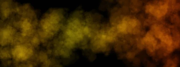 Abstraktes Bild Von Goldenem Rauch Oder Nebel Auf Schwarzem Hintergrund — Stockfoto