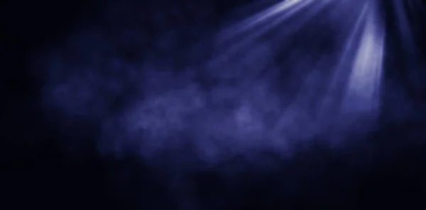 Порожня Космічна Студія Темна Кімната Ефектом Синього Точкового Освітлення Туманом — стокове фото