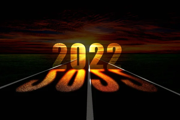 Nouvel Concept Route Asphaltée Vide Texte 2022 Sur Route — Photo