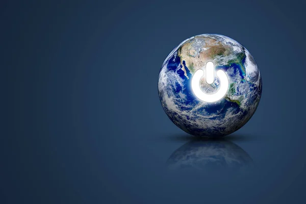 Earth Hour Ecology Environment Concept Blue Planet Earth Electric Power — Foto de Stock