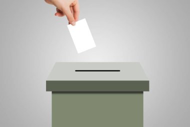 Oylama Kavramı: Beyaz boş bir kağıt tutmak ve oy sandığına oy kağıdı koymak.