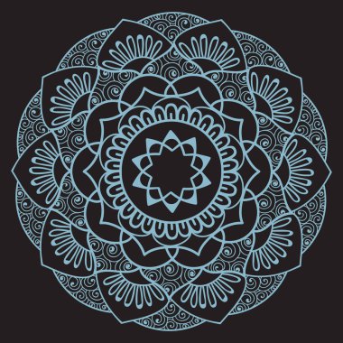 Çiçek Mandala süslemeli el ilanı. Vektör oryantal tasarımı