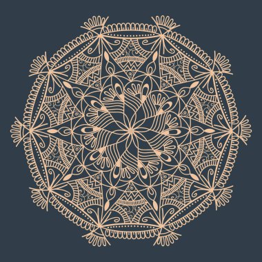 Çiçek Mandala süslemeli el ilanı. Vektör oryantal tasarımı