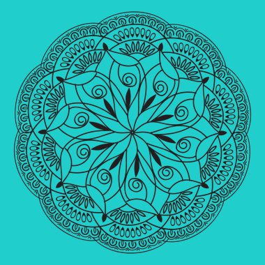 Çiçek Mandala süslemeli el ilanı. Vektör oryantal tasarımı