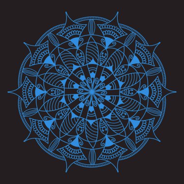 Çiçek Mandala süslemeli el ilanı. Vektör oryantal tasarımı