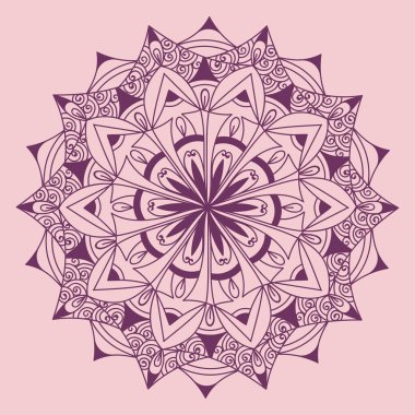 Çiçek Mandala süslemeli el ilanı. Vektör oryantal tasarımı