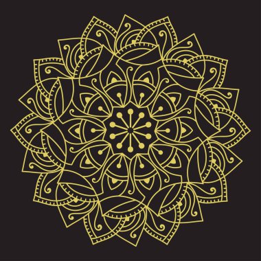 Çiçek Mandala süslemeli el ilanı. Vektör oryantal tasarımı