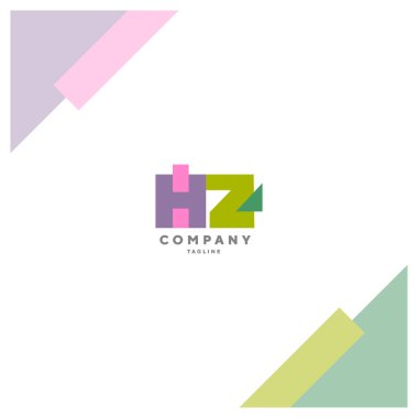 HZ multicolored letters logo, a vector icon illustration