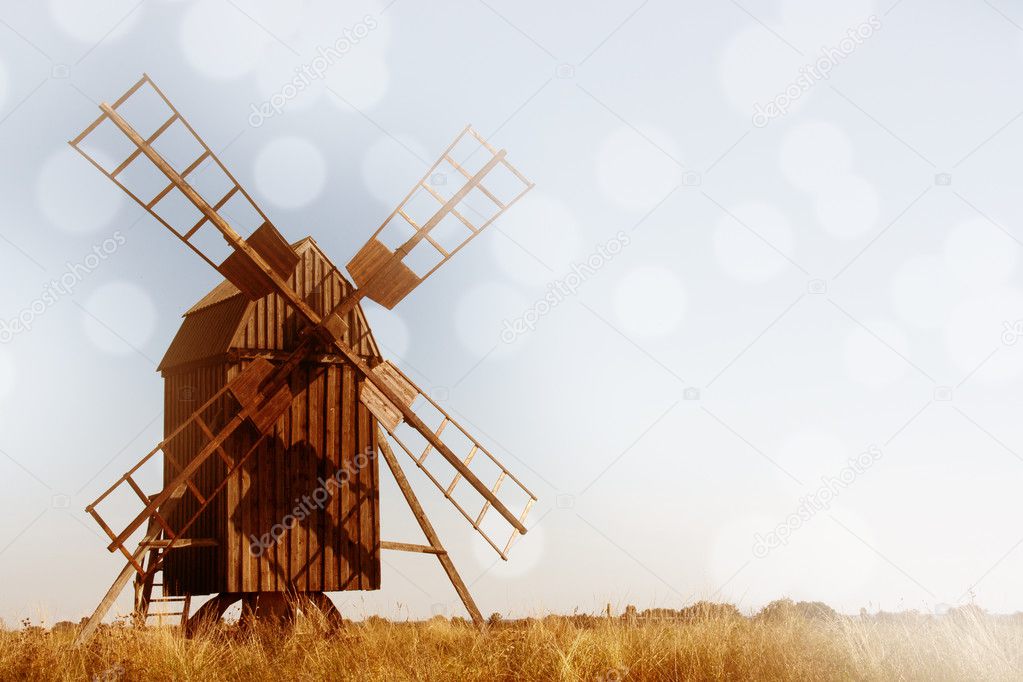 Old Windmill Summer Background