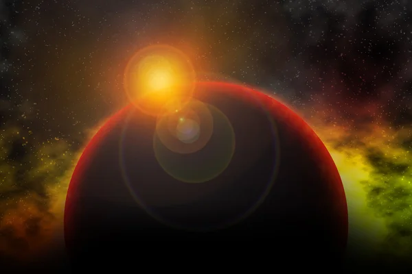 宇宙での太陽フレア — ストック写真