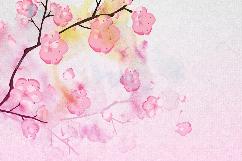 Asian Sakura Flower Background