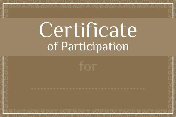 Blank Certificate Participation — Stock Photo, Image