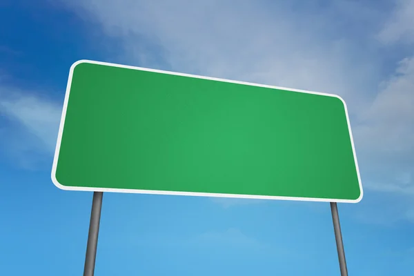 緑の空の道路標識 — ストック写真