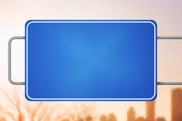 Blue Blank Road Sign — Stock Photo, Image