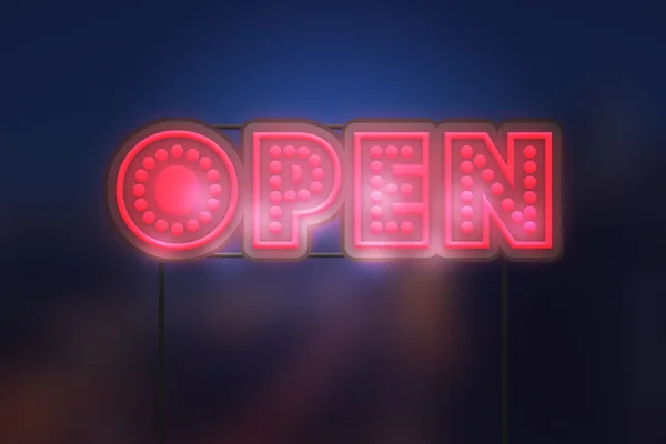 Open Light Sign Background — Stock Photo, Image