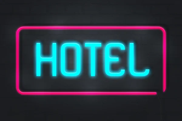 Hotel Light Podpisz Tutaj — Zdjęcie stockowe