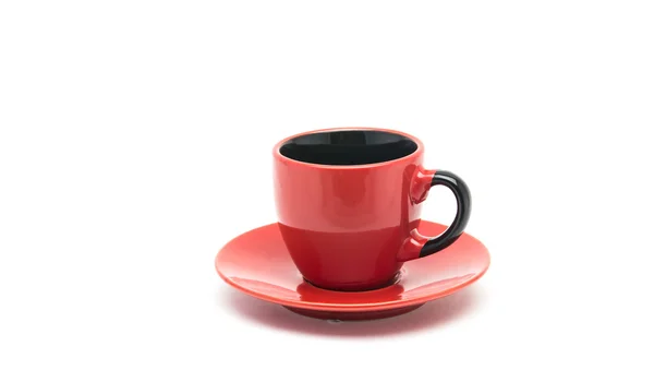 Tasse rouge sur fond blanc — Photo