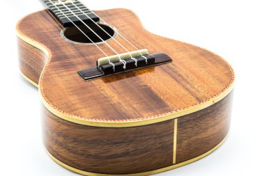 Beyaz arkaplanda Ukulele