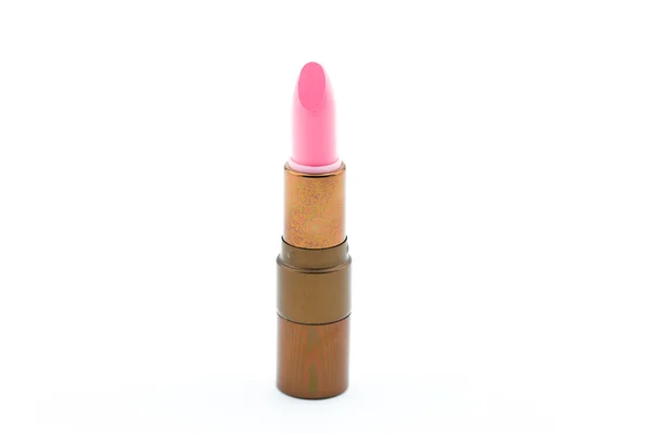Pink lipstick on white background — Stock Photo, Image