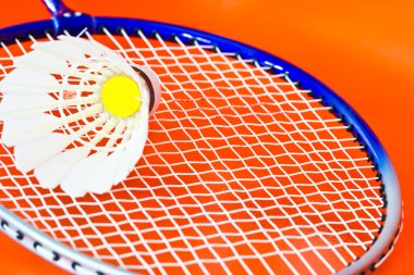 Badminton raketleri ve mekik horozu