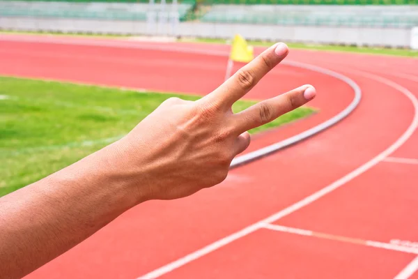 Finger two  against — Stock Photo, Image